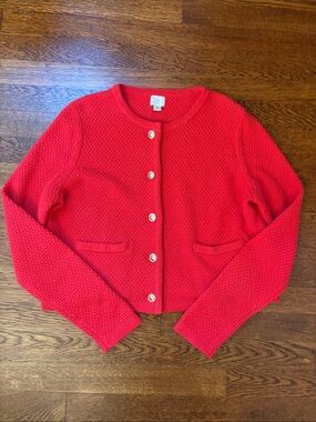 a new day Red Textured Button-Front Cardigan